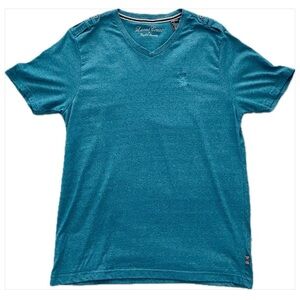 English Laundry Teal Short Sleeve V-Neck T-Shirt Men’s Size L